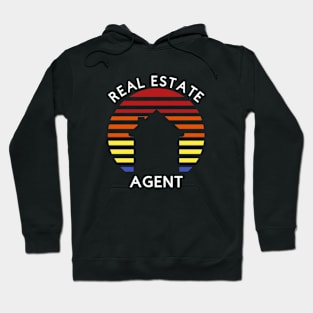 Real Estate Agent Sunrise - White Letters Hoodie